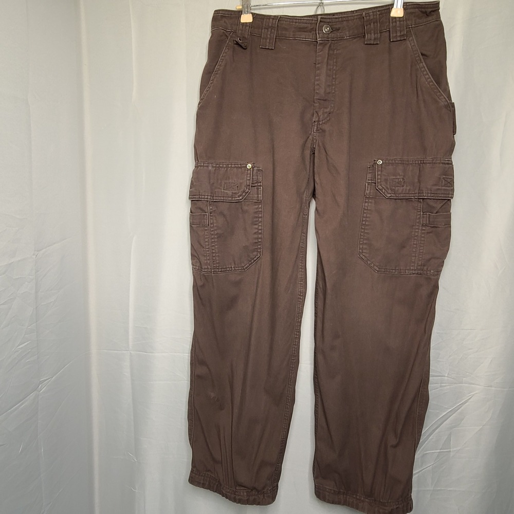 Duluth Trading Co Cargo Pants Men 32x30 Brown Flex Fire Hose Work Utility Rugged